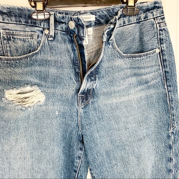 Good American Good Vintage High Rise Straight Leg Distressed Jeans 27 - Picture 4 of 8